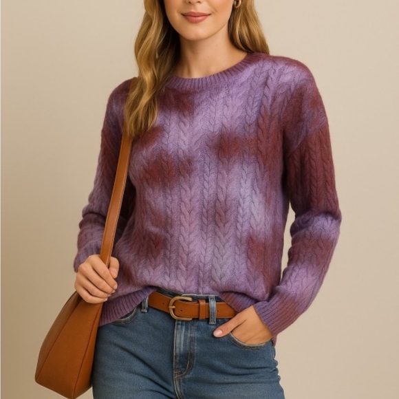 Lumiere Sweaters - Lumiere Purple Tie Dye Women's Sweater